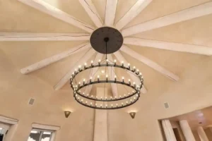 Living Room Ceiling and Chandelier